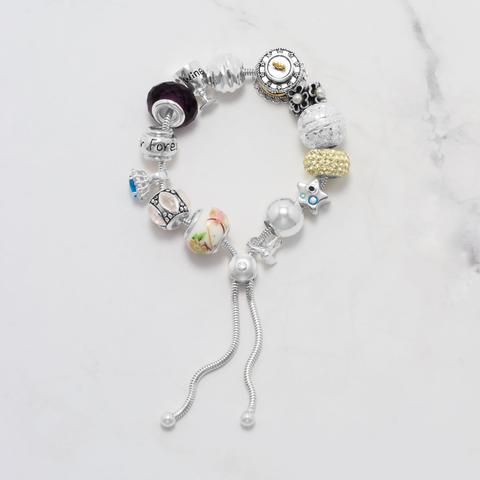 Sterling Silver Bolo Charm Bracelet - Ameeru Goods