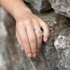 Cubic Zirconia Rhodium Plated Criss Cross Ring - Ameeru Goods