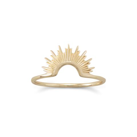 14 Karat Gold Plated Sterling Silver Sunburst Ring - Ameeru Goods
