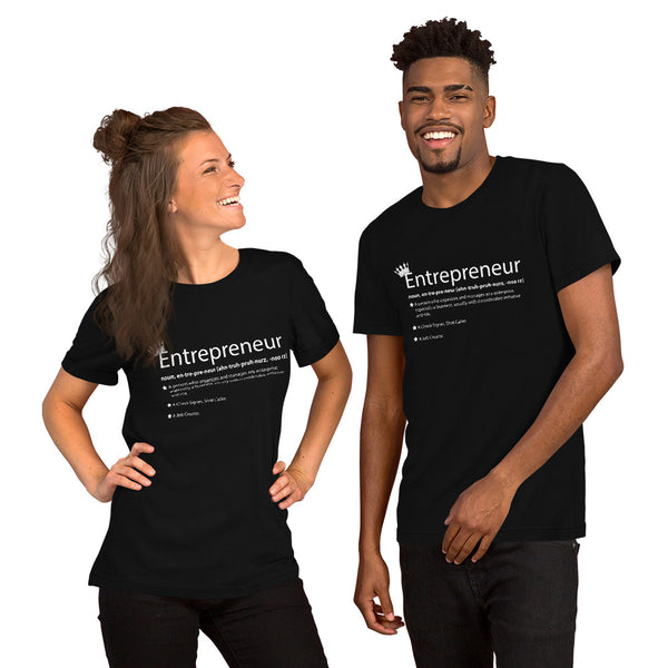 Ameeru Premium Entrepreneur Style white text Short-Sleeve Unisex T-Shirt - Ameeru Goods