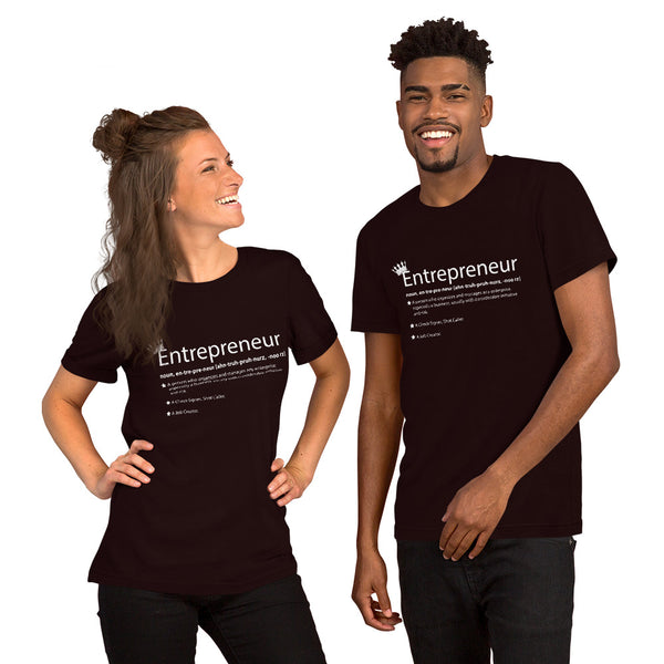 Ameeru Premium Entrepreneur Style white text Short-Sleeve Unisex T-Shirt - Ameeru Goods