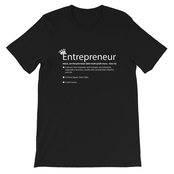 Ameeru Premium Entrepreneur Style white text Short-Sleeve Unisex T-Shirt - Ameeru Goods