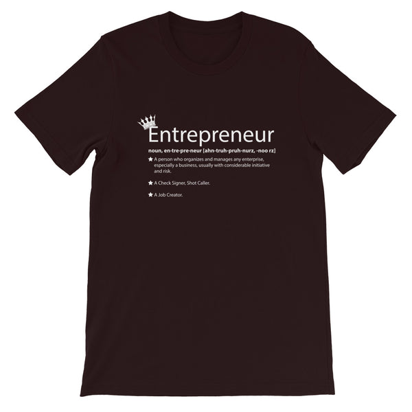 Ameeru Premium Entrepreneur Style white text Short-Sleeve Unisex T-Shirt - Ameeru Goods