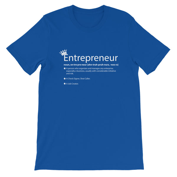 Ameeru Premium Entrepreneur Style white text Short-Sleeve Unisex T-Shirt - Ameeru Goods