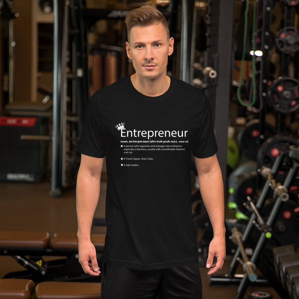 Ameeru Premium Entrepreneur Style white text Short-Sleeve Unisex T-Shirt - Ameeru Goods