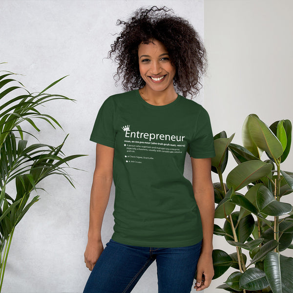 Ameeru Premium Entrepreneur Style white text Short-Sleeve Unisex T-Shirt - Ameeru Goods