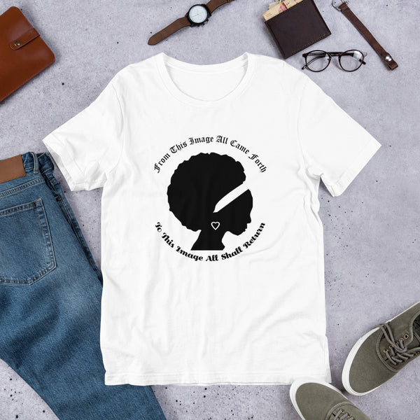 Ameeru Premium Afro Origins black text Short-Sleeve Unisex T-Shirt - Ameeru Goods