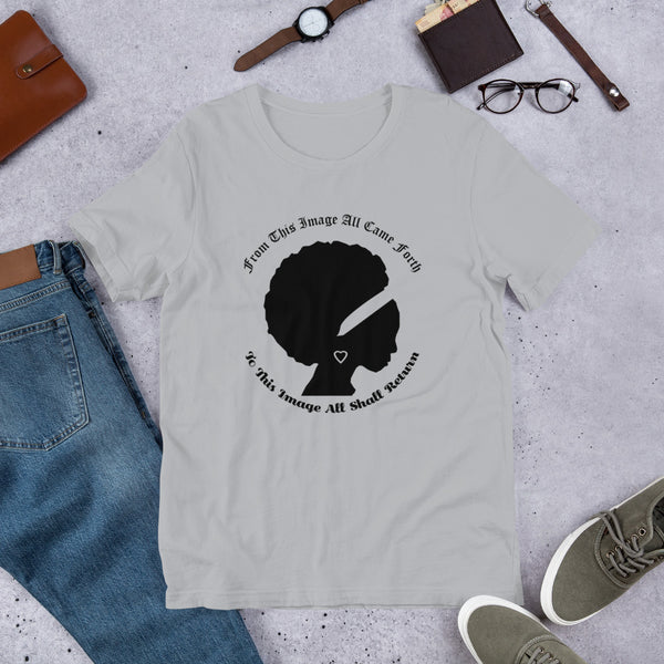 Ameeru Premium Afro Origins black text Short-Sleeve Unisex T-Shirt - Ameeru Goods