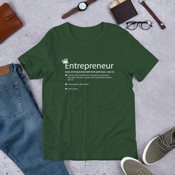 Ameeru Premium Entrepreneur Style white text Short-Sleeve Unisex T-Shirt - Ameeru Goods