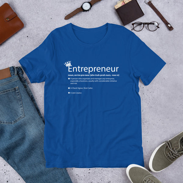 Ameeru Premium Entrepreneur Style white text Short-Sleeve Unisex T-Shirt - Ameeru Goods