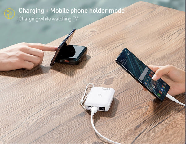 Mobile QI Wireless 10000 mAh Power Bank Charger + QC 3.0 Fast Charging USB External Battery Pack - Ameeru Goods