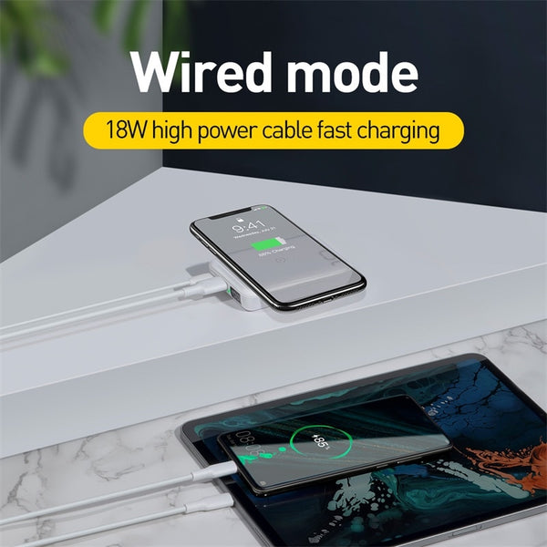Mobile QI Wireless 10000 mAh Power Bank Charger + QC 3.0 Fast Charging USB External Battery Pack - Ameeru Goods