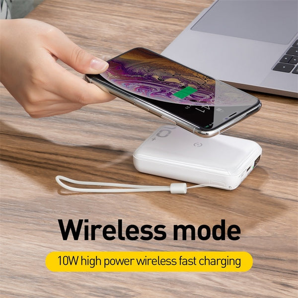 Mobile QI Wireless 10000 mAh Power Bank Charger + QC 3.0 Fast Charging USB External Battery Pack - Ameeru Goods