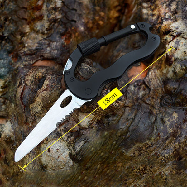 Multi-function 5 in 1 Carabiner Tool with Buckle Lock, Flat and Phillips Head Screwdriver - Ameeru Goods