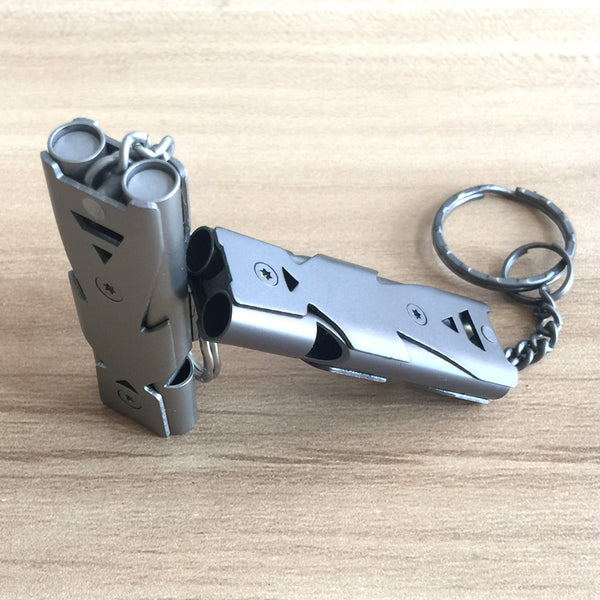 Emergency Double Channel Keychain Survival Whistle for Hiking Camping Outdoor Sports - Ameeru Goods
