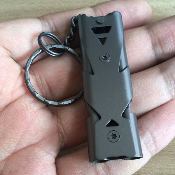 Emergency Double Channel Keychain Survival Whistle for Hiking Camping Outdoor Sports - Ameeru Goods