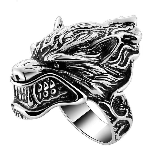 Solid 925 Sterling Silver Vintage Dire Wolf Ring - Ameeru Goods