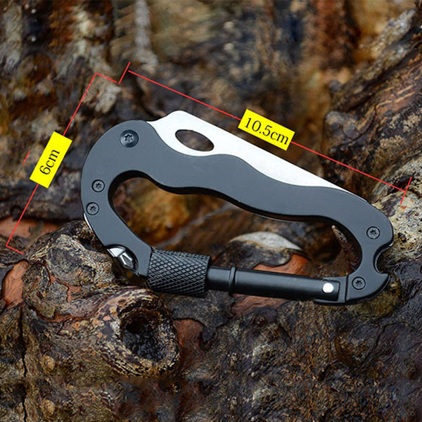 Multi-function 5 in 1 Carabiner Tool with Buckle Lock, Flat and Phillips Head Screwdriver - Ameeru Goods