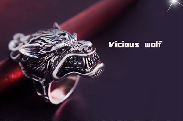Solid 925 Sterling Silver Vintage Dire Wolf Ring - Ameeru Goods