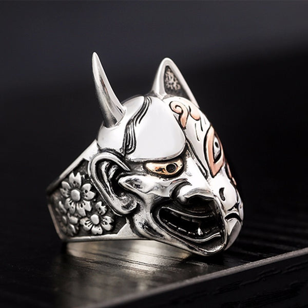 Solid 925 Sterling Silver Face of Duality Ring - Ameeru Goods