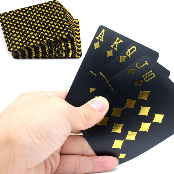 Luxury Black and Gold Star Plastic Waterproof Playing Cards - Ameeru Goods