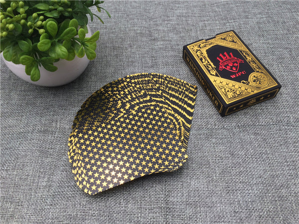 Luxury Black and Gold Star Plastic Waterproof Playing Cards - Ameeru Goods