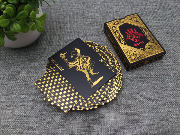 Luxury Black and Gold Star Plastic Waterproof Playing Cards - Ameeru Goods