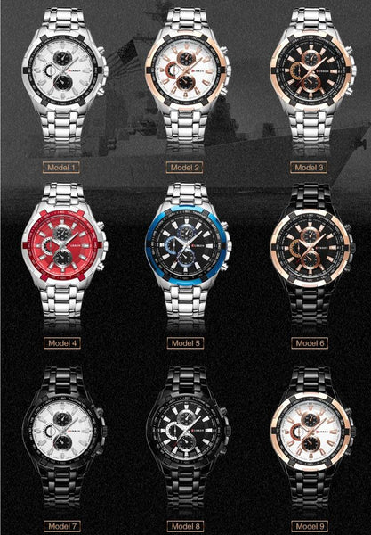 Luxury Mens Quartz Stainless Steel Casual Wristwatch - Ameeru Goods