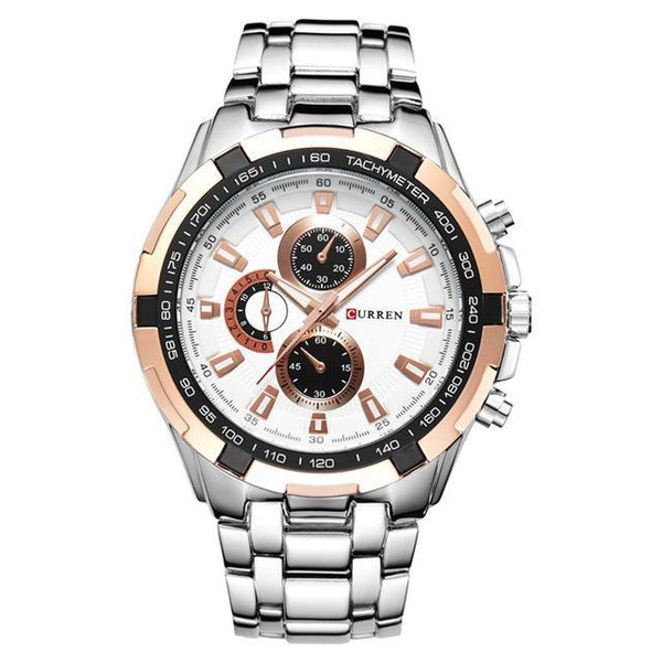 Luxury Mens Quartz Stainless Steel Casual Wristwatch - Ameeru Goods