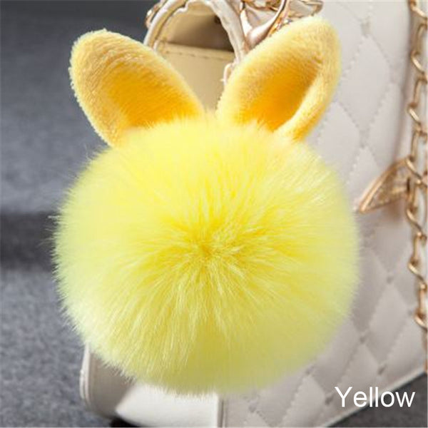 Synthetic Rabbit fur Pom Pom Keychain Charm - Ameeru Goods