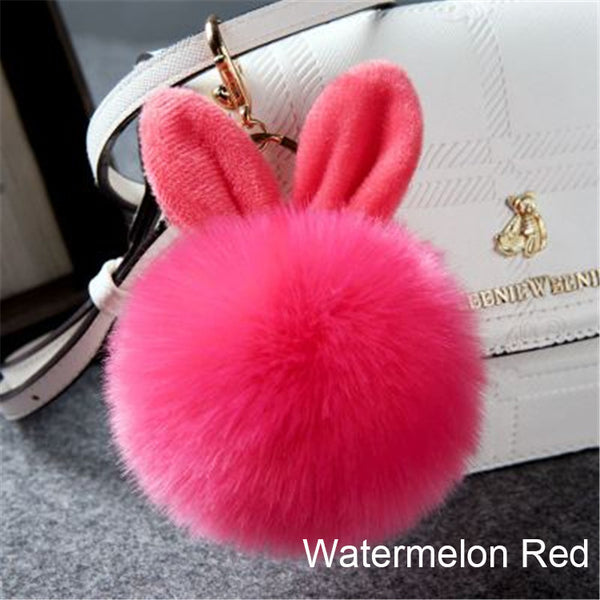 Synthetic Rabbit fur Pom Pom Keychain Charm - Ameeru Goods