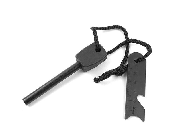 5 in 1 Magnesium Fire Starter Striker Ferro Rod with Survival Whistle and Bottle Opener - Ameeru Goods