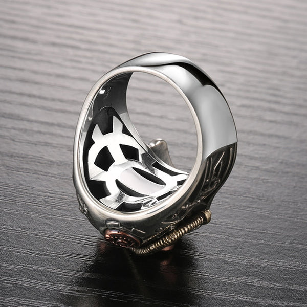 Solid 925 Sterling Silver Vintage SteamPunk Skull Ring - Ameeru Goods