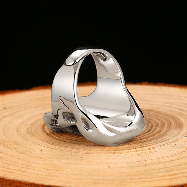 Solid 925 Silver Vintage One Eye Mercenary Skull Ring - Ameeru Goods