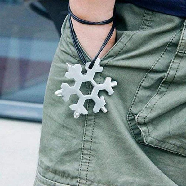 12-in-1 Snow Flake shaped Multi-tool key ring - Ameeru Goods