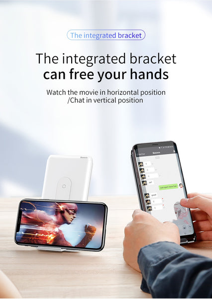 QI Wireless 10000 mAh Power Bank Charger + QC 3.0 Fast Charging USB External Battery Pack - Ameeru Goods