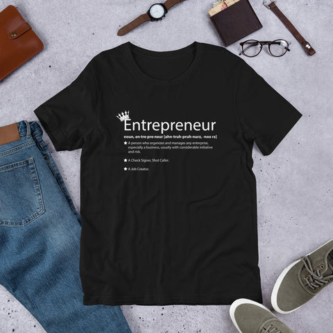 Ameeru Premium Entrepreneur Style white text Short-Sleeve Unisex T-Shirt - Ameeru Goods