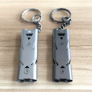Emergency Double Channel Keychain Survival Whistle for Hiking Camping Outdoor Sports - Ameeru Goods