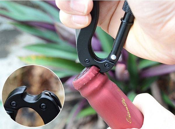 Multi-function 5 in 1 Carabiner Tool with Buckle Lock, Flat and Phillips Head Screwdriver - Ameeru Goods