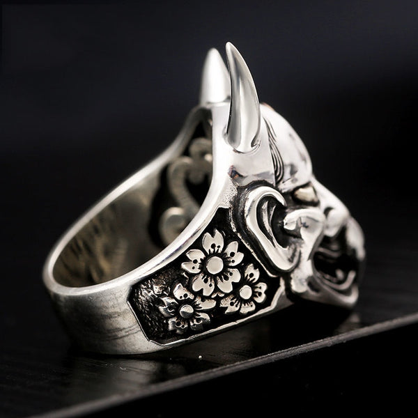 Solid 925 Sterling Silver Face of Duality Ring - Ameeru Goods
