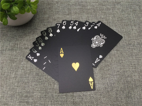 Luxury Black and Gold Star Plastic Waterproof Playing Cards - Ameeru Goods