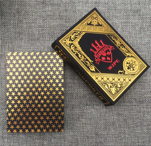 Luxury Black and Gold Star Plastic Waterproof Playing Cards - Ameeru Goods