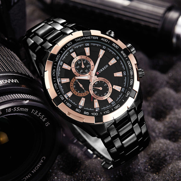 Luxury Mens Quartz Stainless Steel Casual Wristwatch - Ameeru Goods