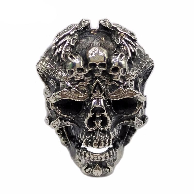Real 925 Sterling Silver Skull Adjustable Ring for Men - Ameeru Goods