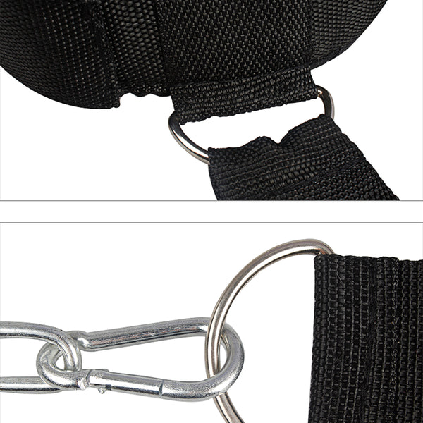 Neck and Shoulder Weight Lifting Head Strap with Steel Chain with Adjustable Belt - Ameeru Goods