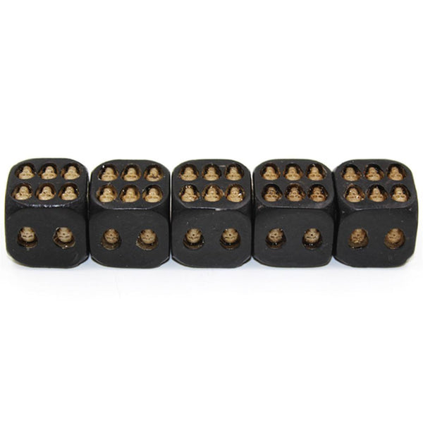Black Resin Skull Six Sided D6 Dice with 3D Skeleton for Board Games - Ameeru Goods