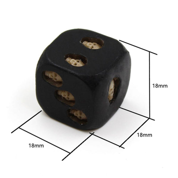Black Resin Skull Six Sided D6 Dice with 3D Skeleton for Board Games - Ameeru Goods
